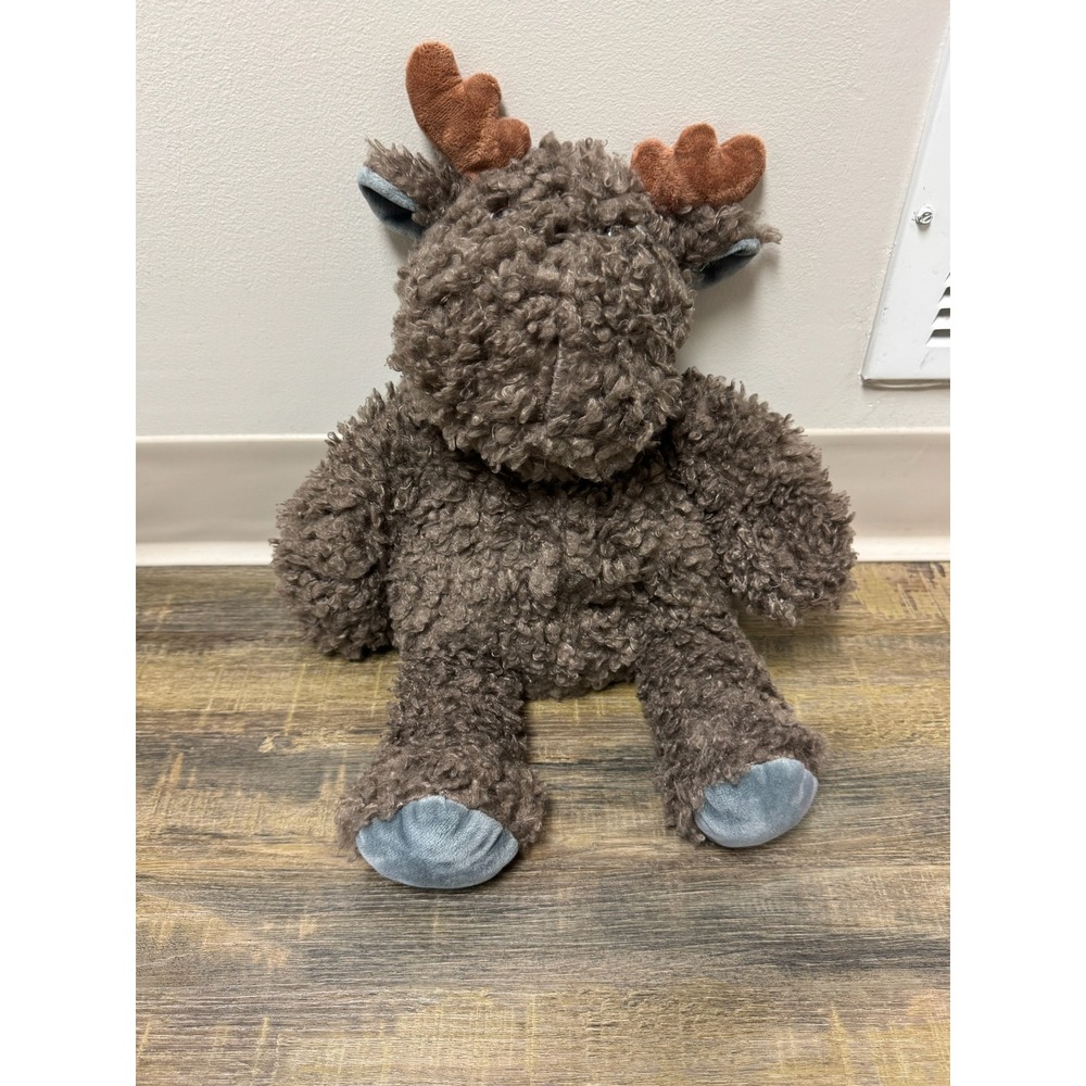 Manhattan Toy Brown Sherpa Plush Moose Stuffed Animal Curly Faux Fur 15 "